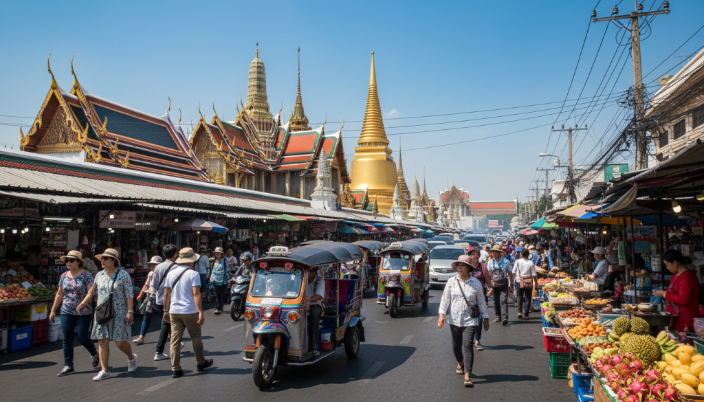 découvrez les incontournables de bangkok, la vibrante capitale thaïlandaise : temples majestueux, marchés animés, cuisine savoureuse et quartiers typiques à explorer lors de votre visite.