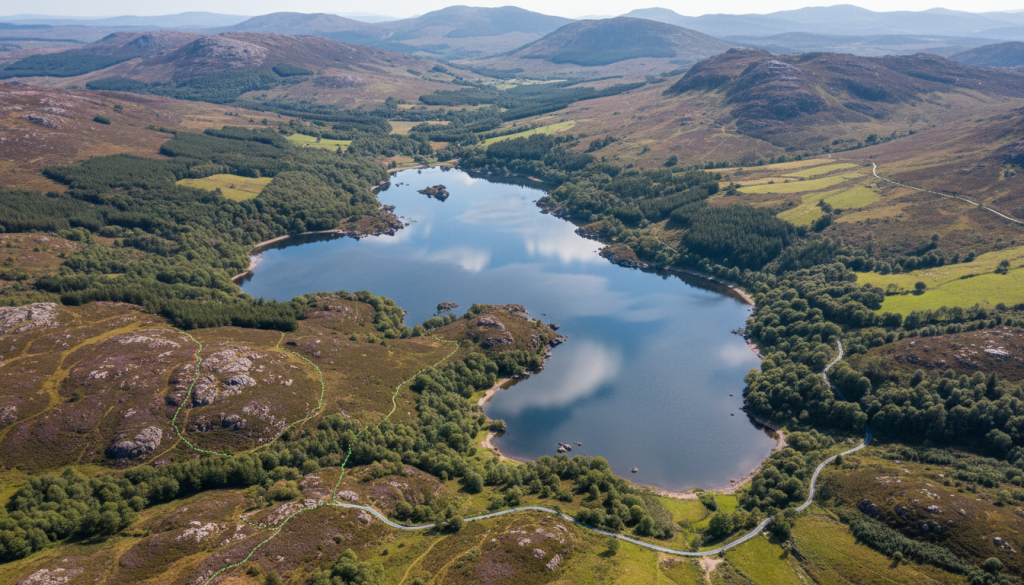 découvrez la carte du lac du connemara et choisissez l'itinéraire idéal pour explorer ce magnifique paysage naturel. guide pratique pour une aventure inoubliable.