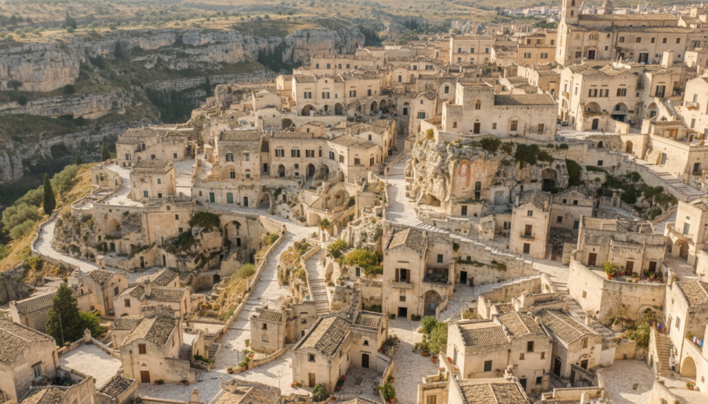 découvrez matera en basilicate, la célèbre ville troglodyte aux maisons creusées dans la roche. explorez ses sites historiques uniques, ses églises rupestres et ses ruelles pittoresques.